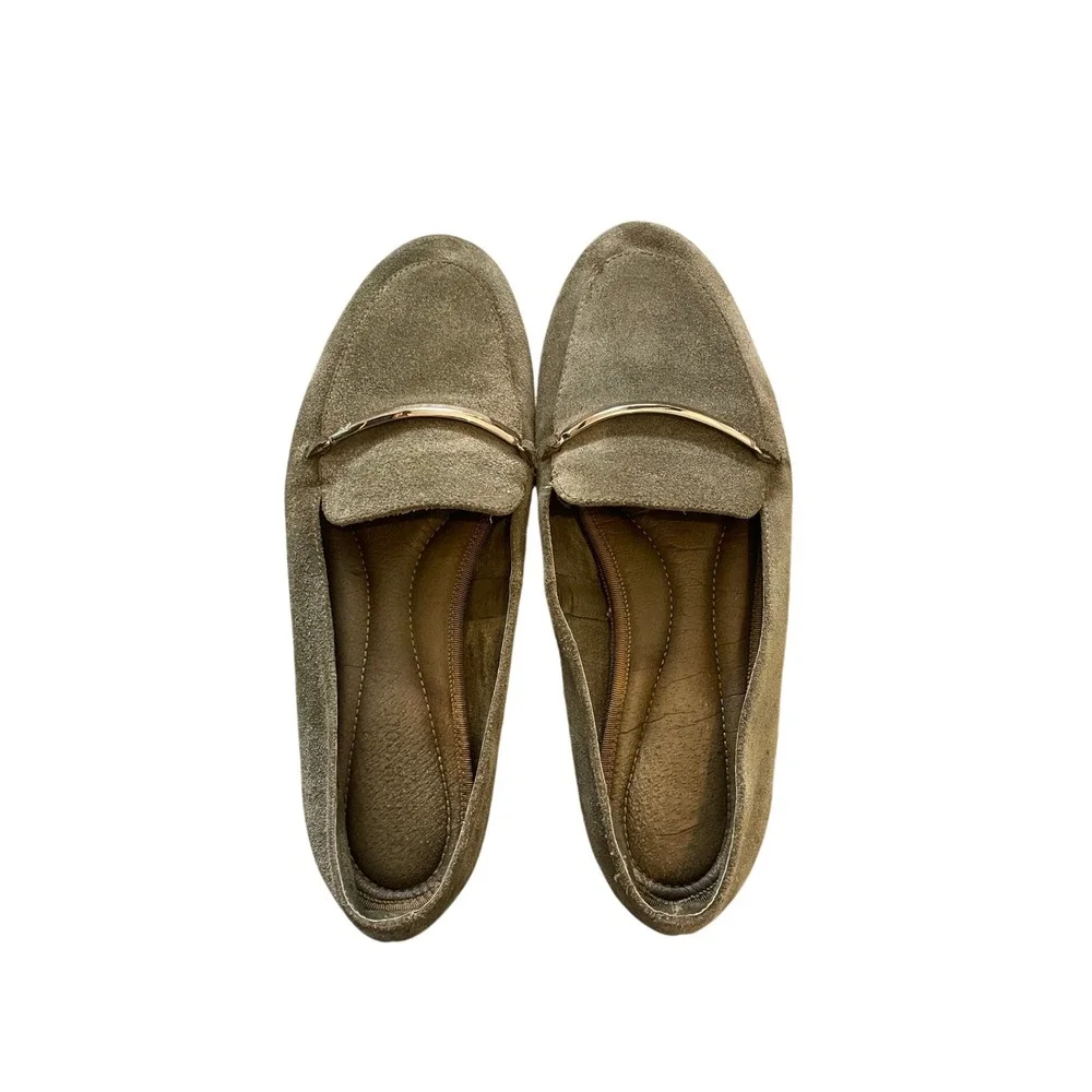Olive Green Loafer Suede Flats Olive Green Size 8.5 M by Kenneth Cole
